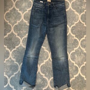 Mother High waisted Rascal Ankle Slit Flip Jeans